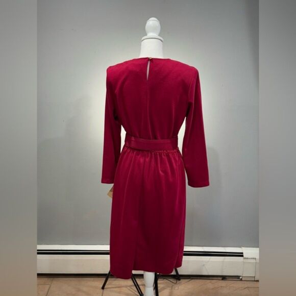 CLEARANCE! Cranberry Vintage L/S Belted Faux Wrap Dress NWT - Picture 2 of 8